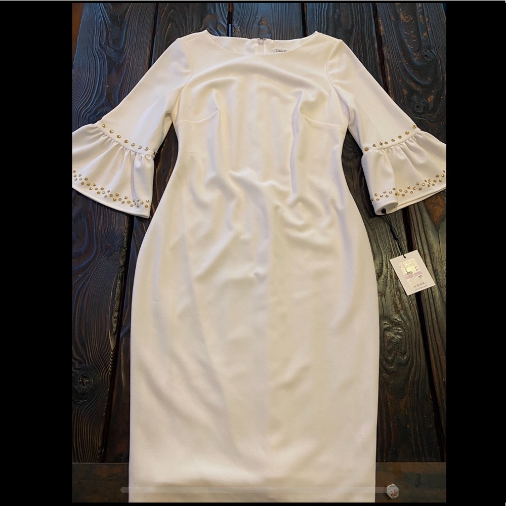 Calvin Klein NWT midi dress with detail on sleeve
